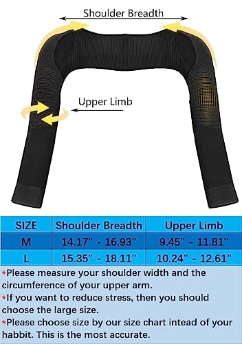 Miniatura 7 de Medsarar Soporte de hombro para hombres y mujeres, protector de manga de compresión de doble hombro para aliviar el dolor de tendinitis crónica,