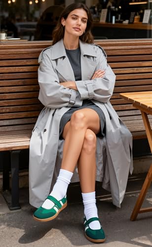 Image of Mary Jane Sneakers for Women Slip on Ballet Flats Walking Retro Sneakers | Round Toe Mary Jane Shoes,Hook and Loop,Lightweight Footwear,Women Fashion Sneakers for Walking, Travel, Workout, Daily Wear