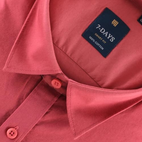 Image of 7-DAYS Men's 100% Cotton Full Sleeve Shirt for Men | Premium Plain Shirt | Tailored Fit (Between Slim & Regular) | Stylish Office & Casual Wear | with Pocket