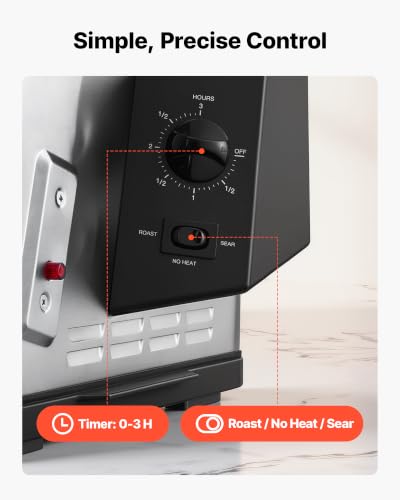 Image of VEVOR Rotisserie Oven Large Capacity 12L Shawarma Grill Machine 1250W | for Chicken, Beef Ribs, Lamb Leg, Grilled Vegetables, Countertop Grill Roaster with Heat-Resistant Door and Timer Control