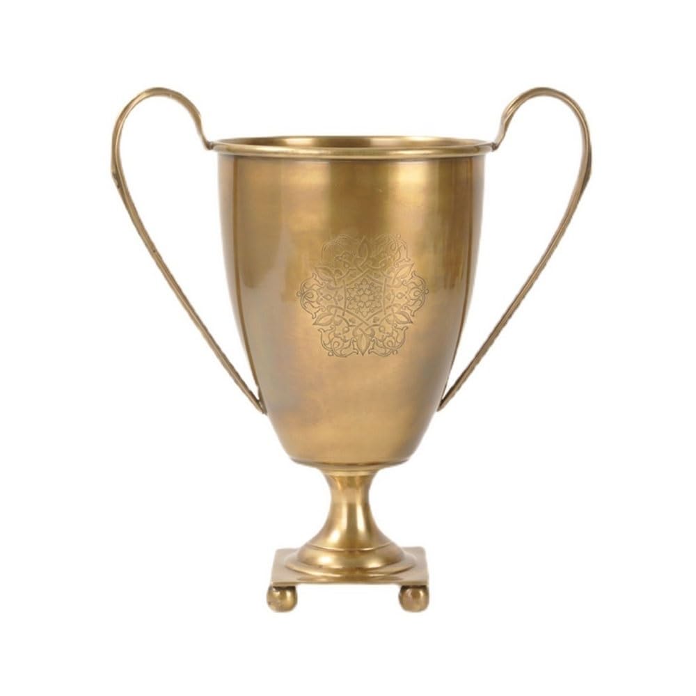 Cubo de hielo de cobre vintage europeo, exclusivo adorno tallado a mano