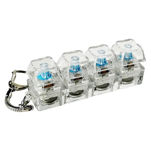 Image of Mechanical Keyboard Switch Keychain Fidget Toy with 4 Blue Switches