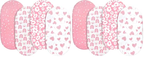 Image of Gllquen Baby Bassinet Sheets 8 Pack, Breathable Cozy Fitted Mattress Sheet