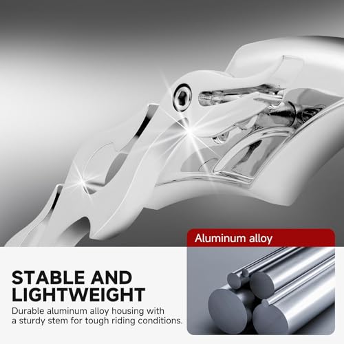Image of DREAMIZER Motorcycle Mirrors Compatible with Harley- 8MM 10MM Universal Flame Mirror for V Rod Night Softail Rod Breakout Sportster 48 883 1200 Street Electra Glide Road Glide, Chrome