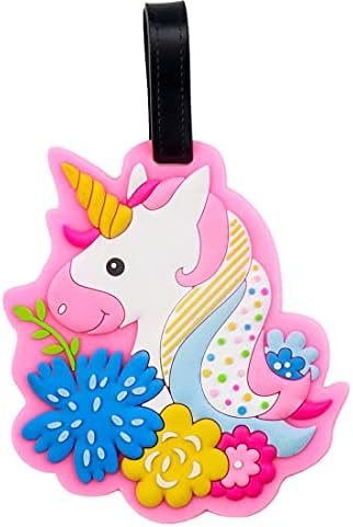 Unicorn Luggage Tag - Colorful Luggage Tag for Travel Women,Funny Kids Backpack Suitcase Tag Cute Clear,Name ID Identifier Durable