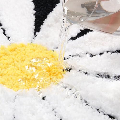 Image of AAZEEM Mat Rugs Non-Slip Abstract Bath Rugs Cute Mat Washable for Tube|Rectangular Door Mat for Home |Drawingroom |Easy Clean Indoor and Outdoor Floor Mat |Dark Black |