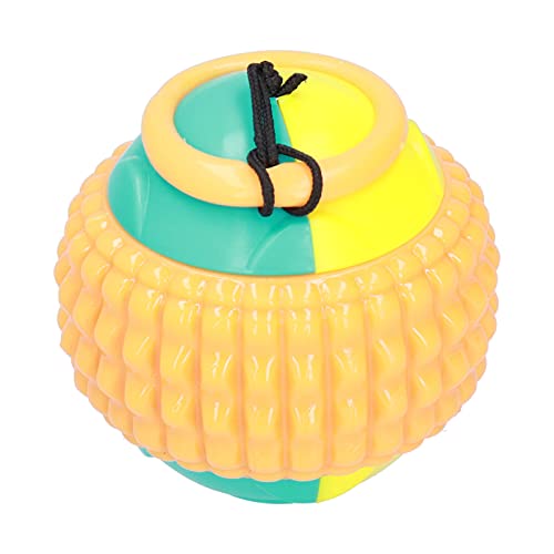 Toeponeer para perros Juguete interactivo para mascotas, bola de lanzamiento telescópica automática, bola de dentición para masticar con protuberancias, juego divertido para (Naranja)