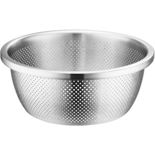 MCSWSEE ざるボウルセット 30センチ ステンレス製 米とぎ 水切り 野菜水切り 調理下準備 コンパクト収納 キッチンツール 2点セット (漏盆,30cm)