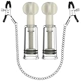 Nipple Suckers and Nipple Clamps Clips Stainless Steel Non Piercing Nipple Rings Decorative Clip  for Women Adjustable Pressure Breast Clamps for Adult Pleasure Toys (Black)