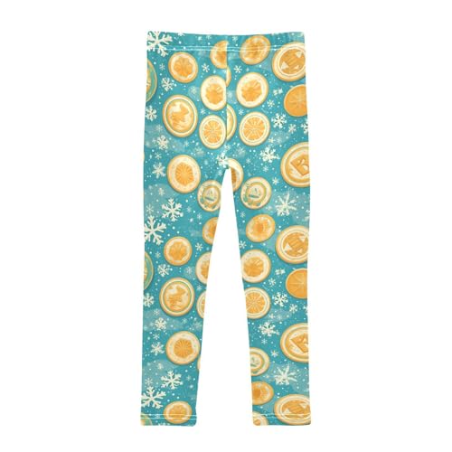 KLL Flying Bitcoins and Snowflakes Toddler Girls' Athletic Leggings Stretch Full Length Workout Pants Running2