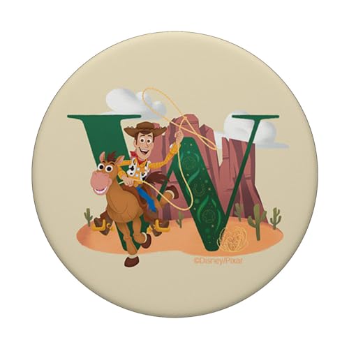 Disney and Pixar Alphabet Monogram Toy Story Letter W Woody PopSockets Swappable PopGrip, Black - Image 3