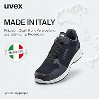 Uvex 1 Sport S3 ESD Sicherheitsschuhe für Herren - Bequeme & Atmungsaktive Arbeitsschuhe für Männer - Leichte & Ergonomische Halbschuhe Velours ,Schwarz,47 EU – Ansicht 8