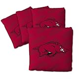 YouTheFan Officially-Licensed NCAA Arkansas Razorbacks Set of 4 Cornhole Bags - All Weather Regulation 6” x 6” Size - 16oz Weight - Designed in USA