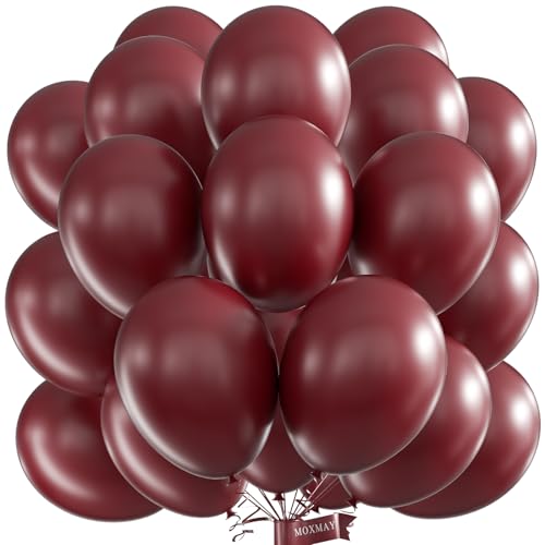 Image of 50pcs 12 inch Party Decoration Matte Latex Balloon for Birthday Wedding Anniversary Christmas Festival (Burgundy)