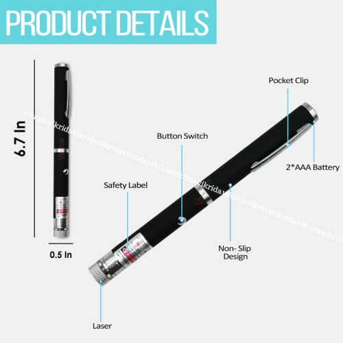 Image of VikriDA Green Laser Pointer Pen 5mW High Visibility Beam | Portable Laser Light Pen for Presentation, Teaching, Astronomy & Outdoor Use | Long Range Laser Pointer for Office, School & Events