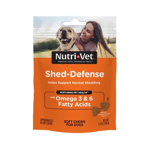 Nutri-Vet Shed Defense Soft Chews for Dogs | Supports Normal Shedding and Healthy Coat | 60 Soft Chews