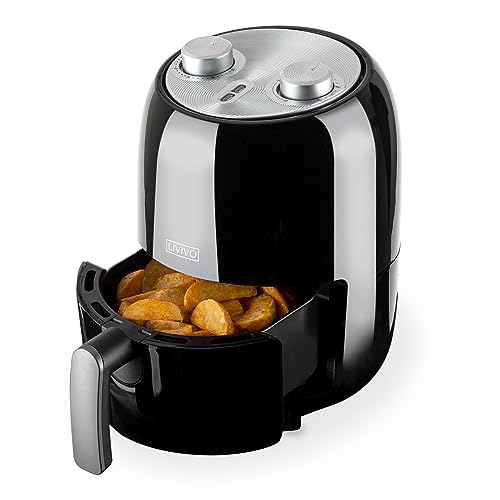 LIVIVO Manual Control Air Fryer, Multi-Functional 1000W Counter-Top Fryer for Convenient and Healthy Oil-Free Fry, Bake, Reheat (2.0L) LIVIVO Manual Control Air Fryer, Multi-Functional 1000W Counter-Top Fryer for Convenient and Healthy Oil-Free Fry, Bake, Reheat (2.0L)