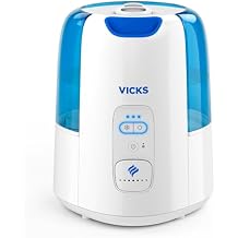 Vicks Dual Comfort Cool + Warm Mist Humidifier for Bedrooms With Fusion Technology, Compatible with Vicks VapoPads and VapoSteam, White