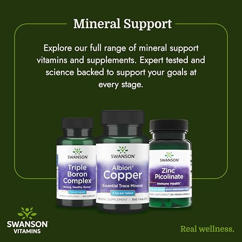 Image of Swanson Copper Tablets, Chelated Copper Supplement, 2 mg, 300 Count