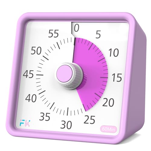 60-Minuten-visueller Timer für Kinder und Erwachsene, Countdown-Timer-Gebrauch im Klassenzimmer, Küche, Amtsträger, Fintess, etc. (Rosa)