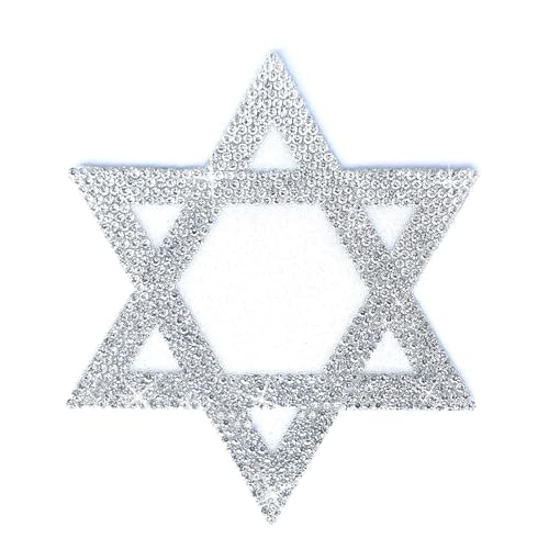 Image of Bling Star of David Rhinestones Decal, Sparkling Bedazzled Jewish Israel Symbol Waterproof Crystal Anti-Scratch Sticker 4'' Height