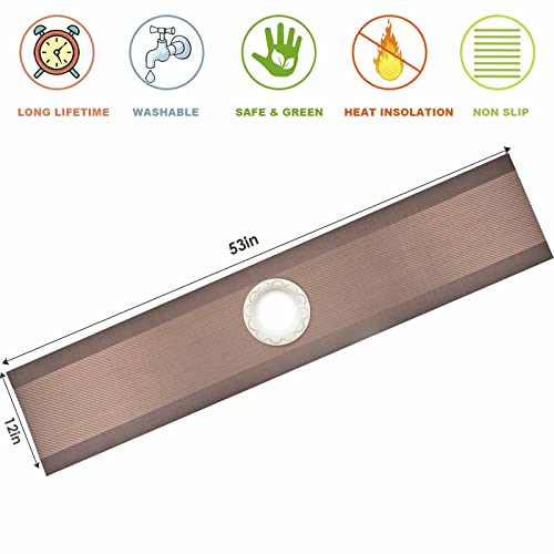 Giverare Table Runner, 12X53In Heat-Resistant Woven Vinyl Long Tabletop, Non-Slip Washable Pvc Table Runners, Easy To Clean Premium Plastic Dresser Cover For Wedding, Decor, Home, Art (Brown) #TOP1