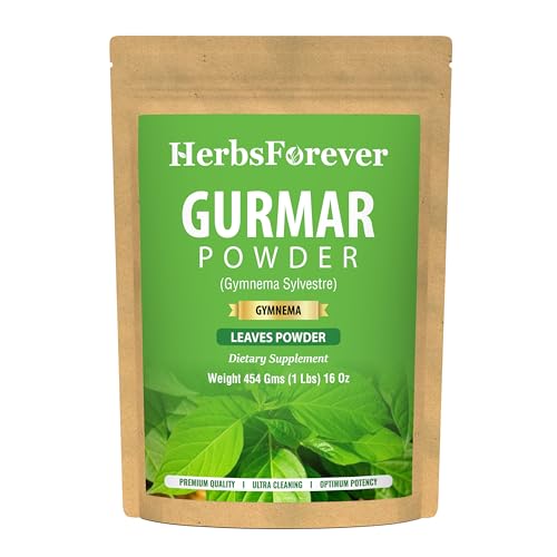 Herbsforever Gurmar Powder | Organic Gymnema Sylvestre Leaf | Pure Natural Non-GMO Vegan Gluten-Free | Herbal Superfood for Wellness & Healthy Living | 454 GMS