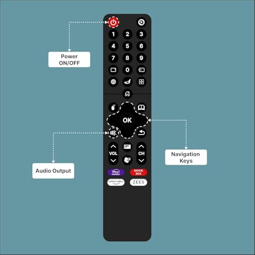 Image of BLACKSHEEP Compatible Smart TV Remote Control for Akai, Beston, Daiwa, Hyundai, Onix, Sansui, Vise, VW TV's Ensure Compatibility by Matching Original Remote Exactly with Listing Image for Optimal Use-