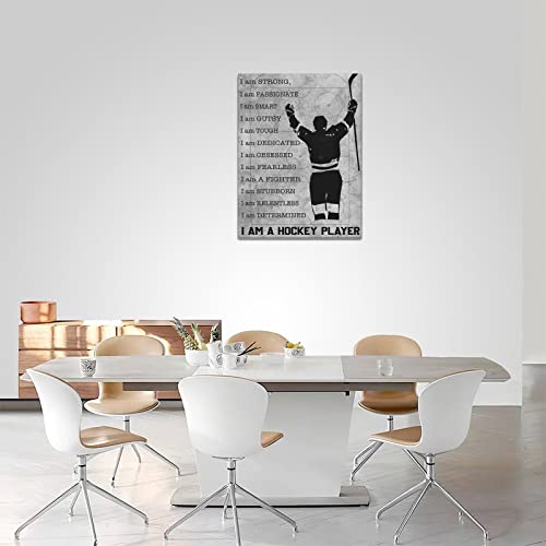 Hockey Wall Art Football Poster Wall Decor For Boy Room Hockey Sports Pictures Canvas Gifts For Hockey Players Prints Framed Modern Artwork For Home Bedroom Gym 12"X16" #TOP3