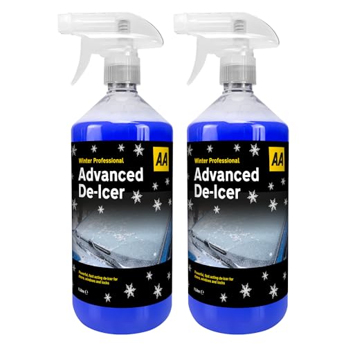 AA - Car Essentials Pack - 1L Fast Acting De-Icer - Pack x2 - Easy To Use - Safe, Practical And Reliable - Fast Acting, Thaws Ice In Seconds - Effective Performance