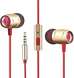 Earphones Earbuds with Microphone Wired Earphones Headphones with Mic for Android Phone Computer Laptop in-Ear Headphones Wired Earbuds for Samsung Galaxy Google Pixel BLU Motorola(Yellow)