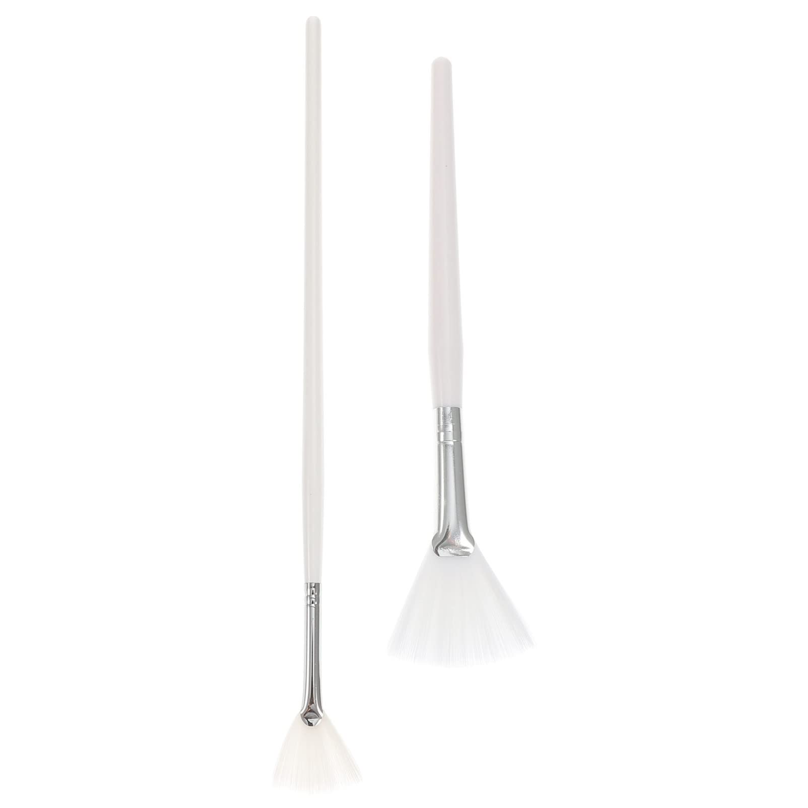 KALLORY Material Fan Shaped Mask Brush 2pcs Set Soft Bristles for Gentle Facial Skin Care