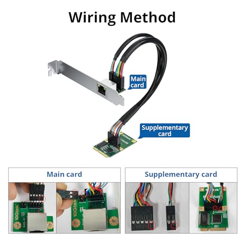 Image of 10Gtek Mini PCIe 2.5G Ethernet Network Card, 30-cm Cable Length, with LED Light, Single Port RJ45, Mini Pice Interface, not for M.2