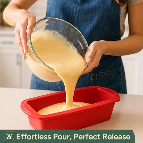 Zuvo - 2 Pack Silicone Loaf Tins – 2lb Non-Stick Bread Pans for Baking, Great for Cakes, Banana Bread, Meatloaf – Oven, Freezer, Microwave & Dishwasher Safe, Black - Image 6