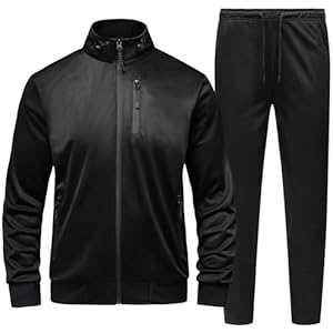 GYMELITE Men’s Athletic Full Zip Tracksuit Set Fashion Workout Sweatsuit Track Long Sleeve Jackets and Pants 2 Piece Outfit