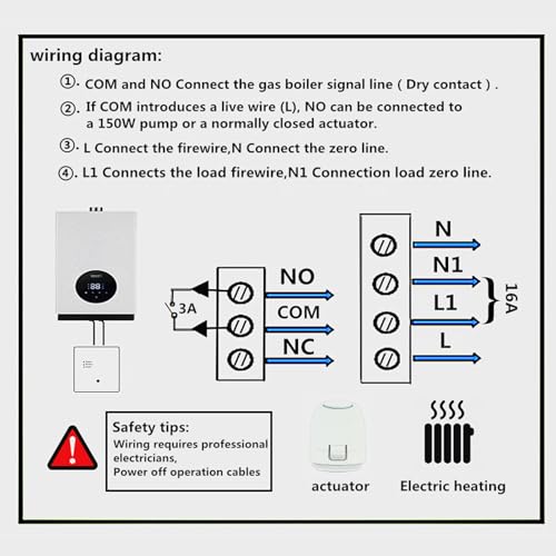 Thermostat intelligent programmable écran LCD contrôleur température pompe à chaleur - 3