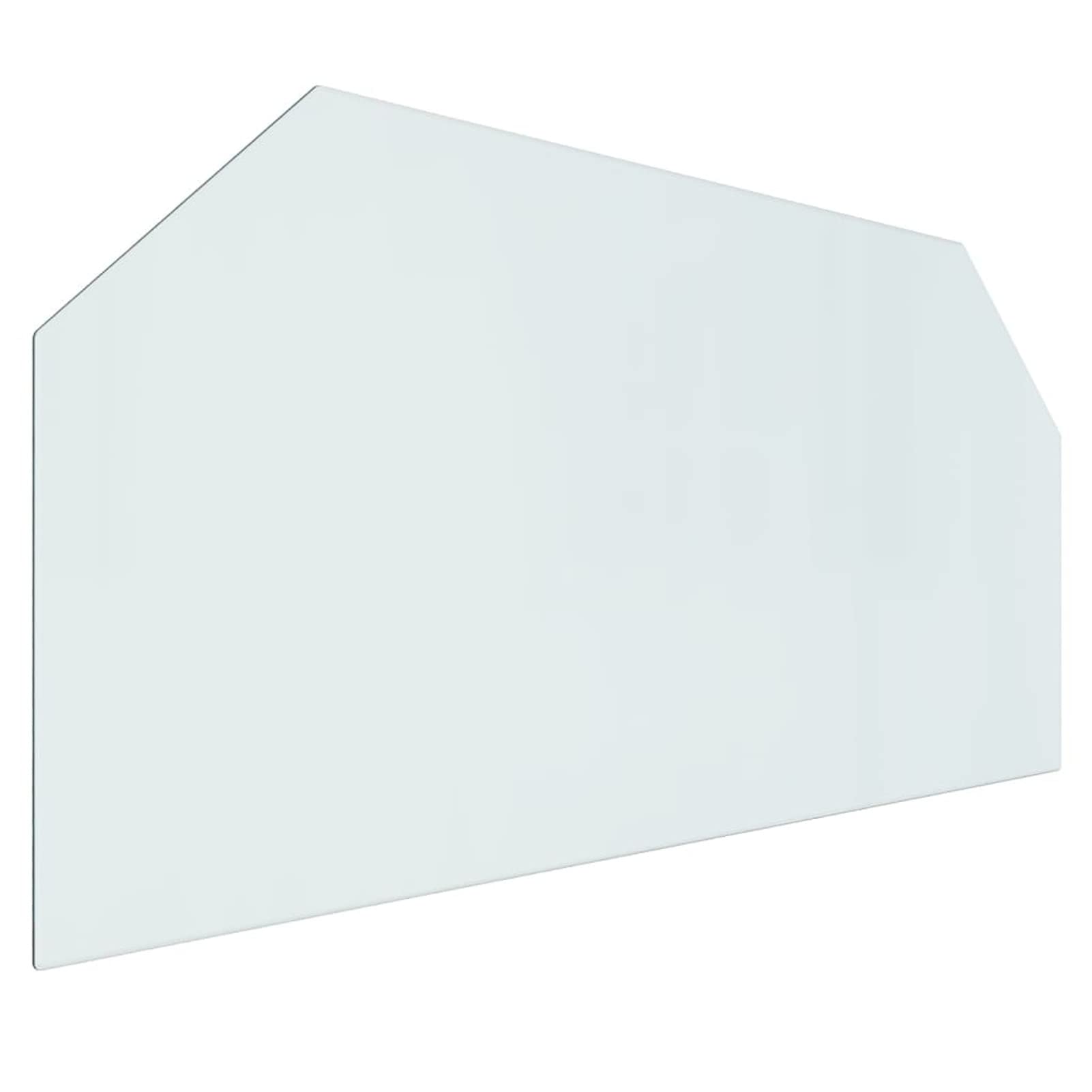 Placa de cristal hexagonal para chimenea, 120 x 60 cm, protector de suelo para parquet y superficies laminadas, base de estufa resistente a altas temperaturas, cubierta de suelo de vidrio
