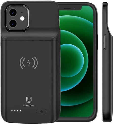 Battery Case Compatible with iPhone 12 Mini(5.4“), 8000mAh Portable Rechargeable Battery Pack, Wireless Charging Case Extended Battery Charger Case for iPhone 12 Mini