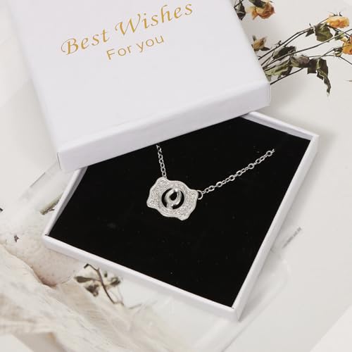 Belt Buckle Necklace Western Style Initial Letter Pendant Necklace, Decorative Belt Buckle Frame Design