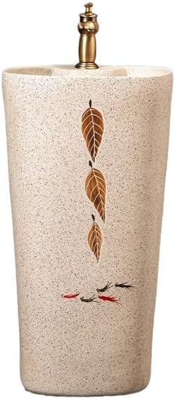 Pedestal Sinks Floor Standing Column Sink Household Bathroom Wash Basin Ceramic (A)