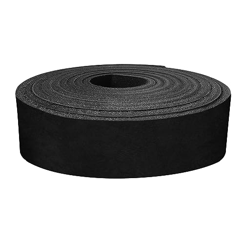 ELW 9-10 oz (3.6-4mm) Latigo Leather Belt Grade Straps & Strips | Size: 1.5"x84" (3.8x213cm) | Black | Full Grain Cowhide, Heavy Duty Holsters, Sheathes, Harness, Saddle, Guitar Straps, DIY Crafts