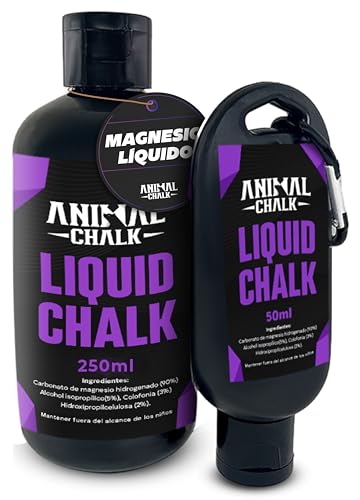Magnesio Liquido Gym 250ml+50ml Liquid Chalk para Escalada Crossfit Gimnasio Climbing Carbonato de Magnesio para Calistenia Levantamiento de Pesas Padel Fitness Dominadas Halterofilia Agarre Pesas