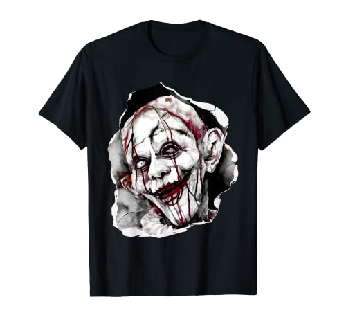 Creppy spaventoso Clown Tee divertente horror Halloween gotico Maglietta