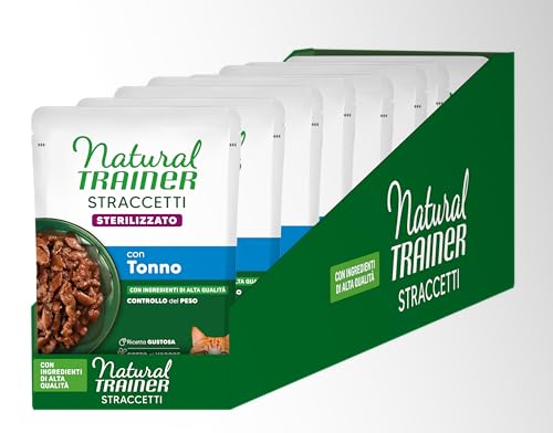 Natural Trainer - Alimentos húmedos para Gatos Adultos esterilizados – Bocaditos en Salsa con atún 24 x 85 g