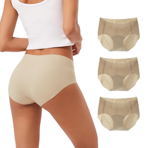 INNERSY Women's Seamless No Show Hipster Panties