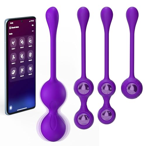 Liebeskugeln Mit Fernbedienung Für Unterwegs 4 Größen Vibro Ei Für Frauen Aus Silikon Mit 9 Vibrationsmodi Für Beckenbodentraining Und Effektive Stärkung Der Vaginalmuskulatur LZYLWC (Lila)