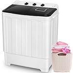 30Lbs Capacity Portable Washing Machine Nictemaw Twin Tub Compact Laundry Machine with Built-in Drain Pump, Washer and Spin Dryer Combo (19Lbs+11Lbs), Mini Washing Machine for Apartments, Dorms, RVs