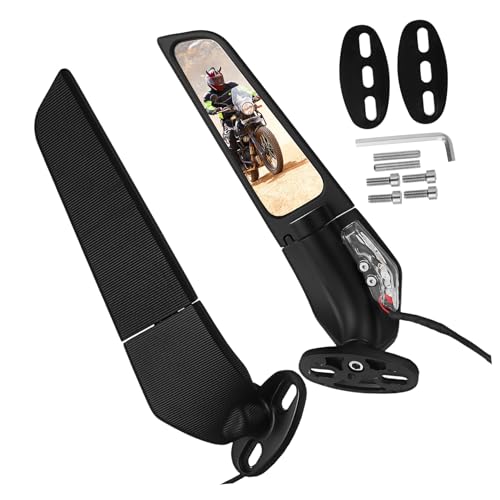 Alipis Rétroviseurs Moto Latéraux Rétroviseur Intérieur De Moto De Guidon Avec Clignotants Pour Meilleure Visibilité Et Sécurité Lors Conduite