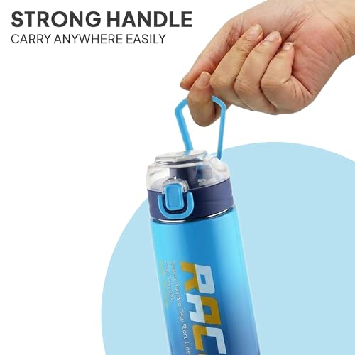 Image of CELLO Puro Steel-X Race Insulated Water Bottle for Daily Use 900 ml Blue | Stylish Colorful Easy Press Open Leak Proof Inner Steel Insulated Water Bottle for School, College, Travel, Biking & Office