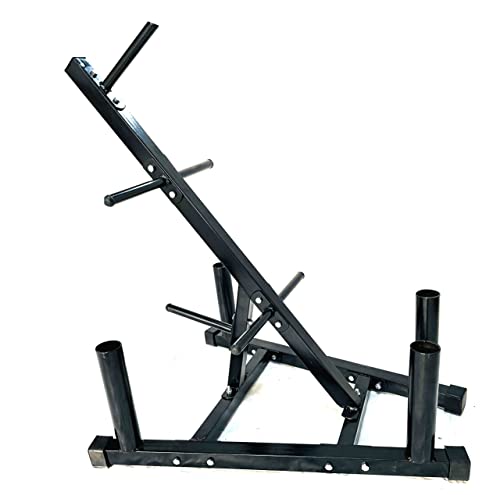 Image of Protoner Olympic Bar and Weight Plates Storage Rack, Plate Stand and bar Holder, Weight Plate Rack with Barbell Holders, Weight Plate Tree Compact Exercise Equipment Storage Rack